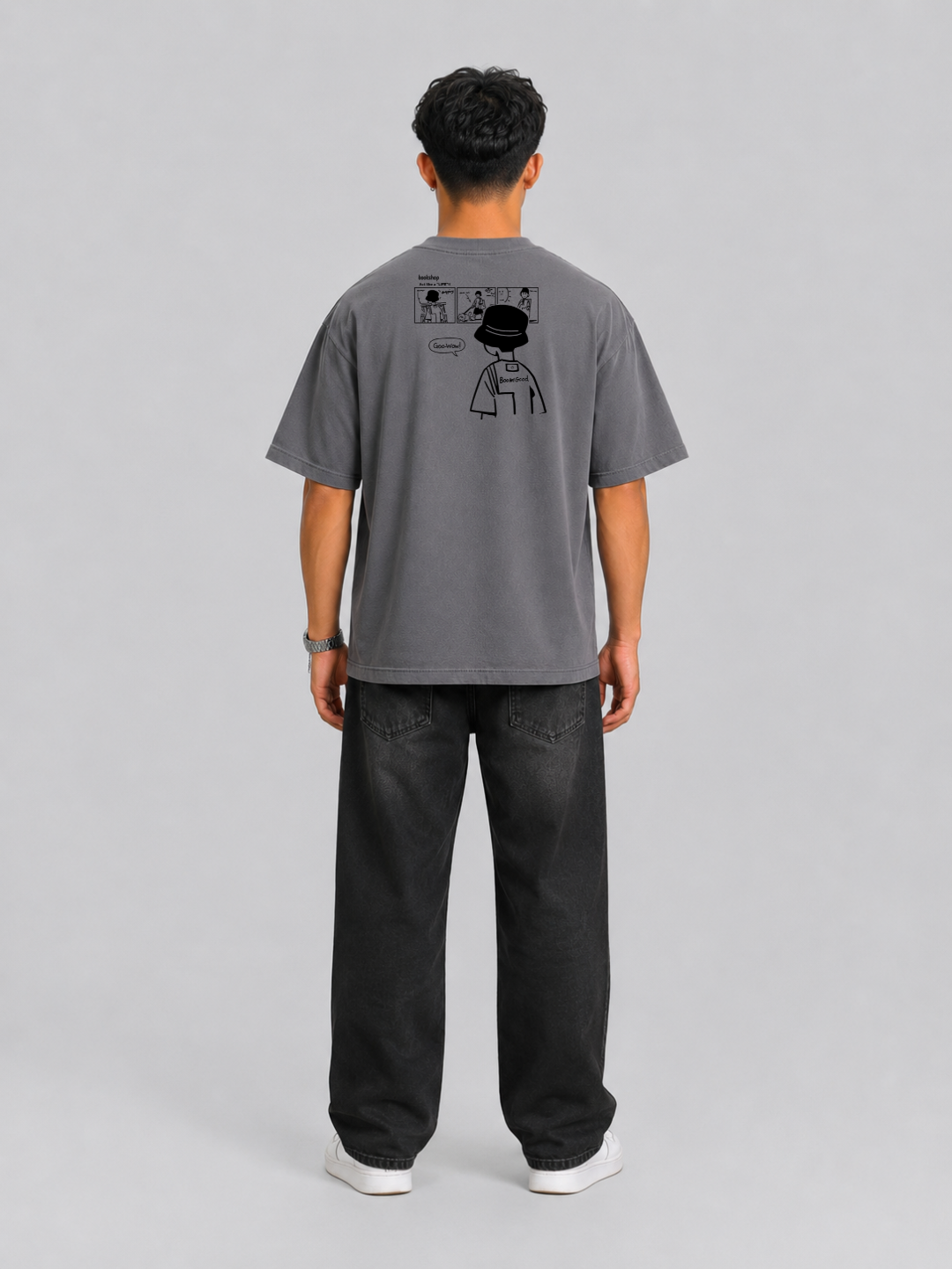 Read More Oversized T-Shirt – Washed Grey