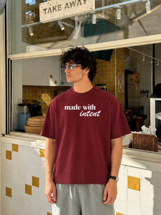 I Can't Flirt But I Can Make Chai for You Oversized Boxy-Fit T-Shirt for Men – Maroon