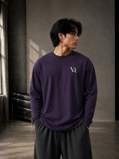 VAIREN Essential Logo Full Sleeve T-Shirt – Midnight Purple