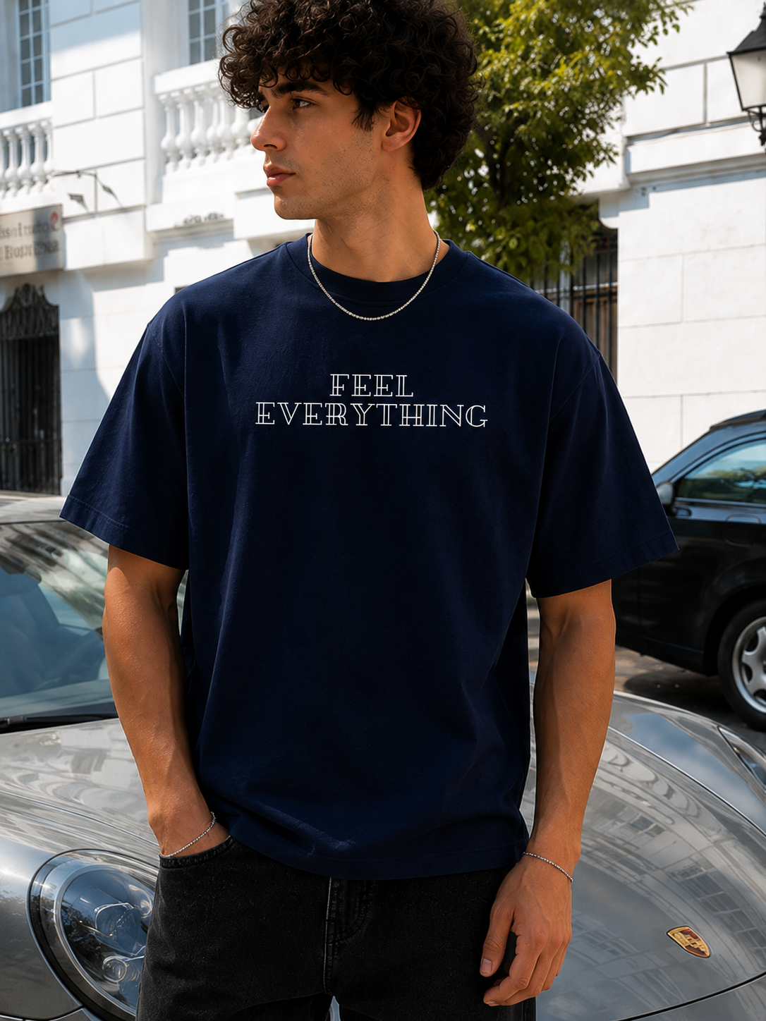 Feel Everything Oversized Boxy-Fit T-Shirt for Men