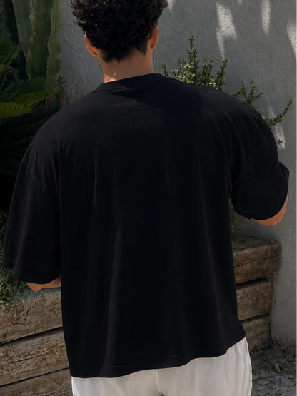 VAIREN Signature Logo Oversized T-Shirt – Jet Black