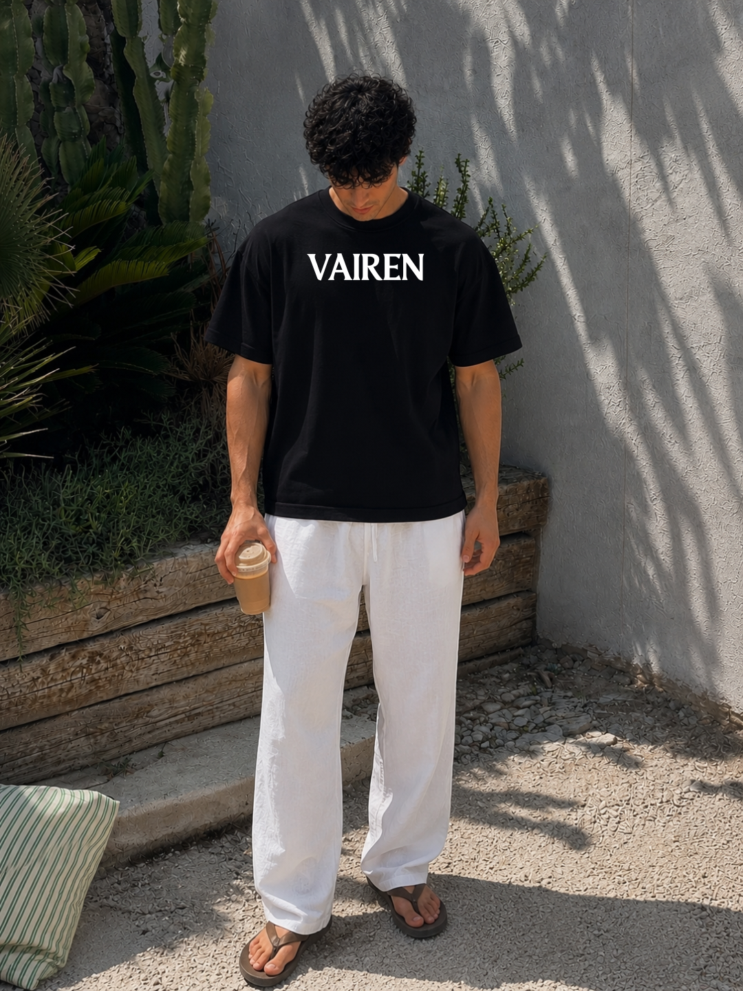 VAIREN Signature Logo Oversized T-Shirt – Jet Black