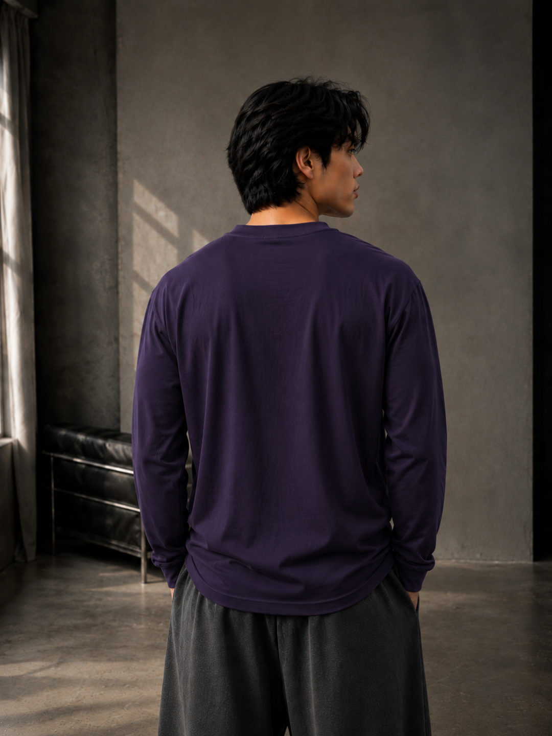 VAIREN Essential Logo Full Sleeve T-Shirt – Midnight Purple