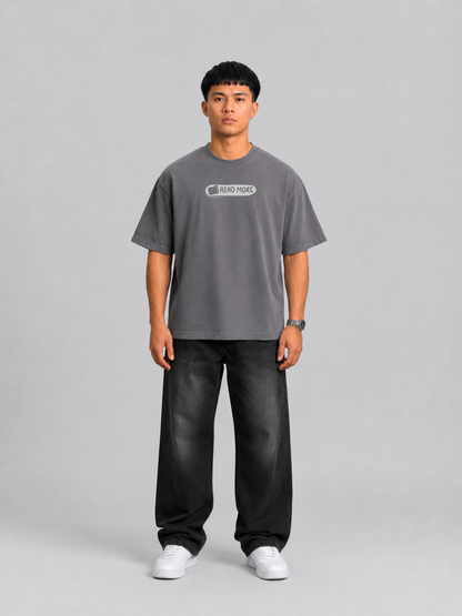 Read More Oversized T-Shirt – Washed Grey