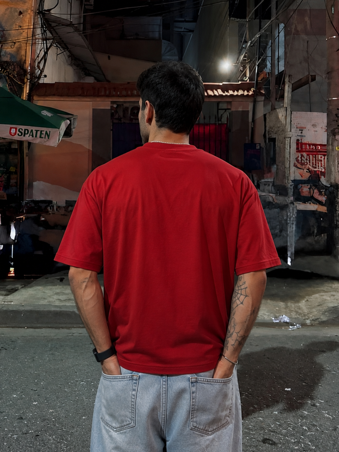 VAIREN Signature Logo Oversized T-Shirt – Crimson Red