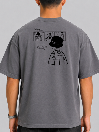 Read More Oversized T-Shirt – Washed Grey