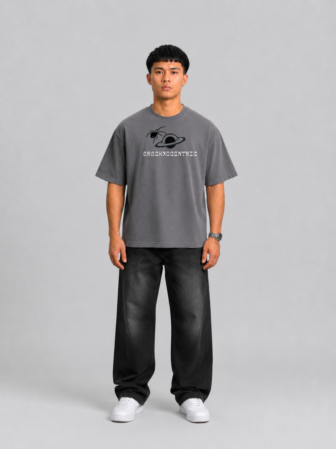 Arachnocentric Oversized T-Shirt – Grey