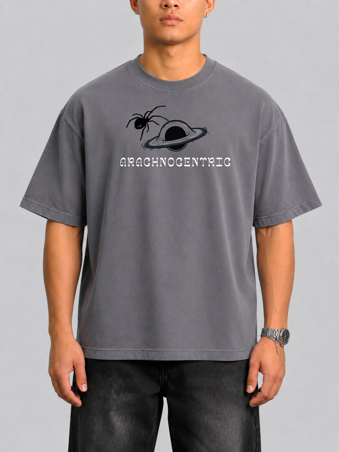 Arachnocentric Oversized T-Shirt – Grey