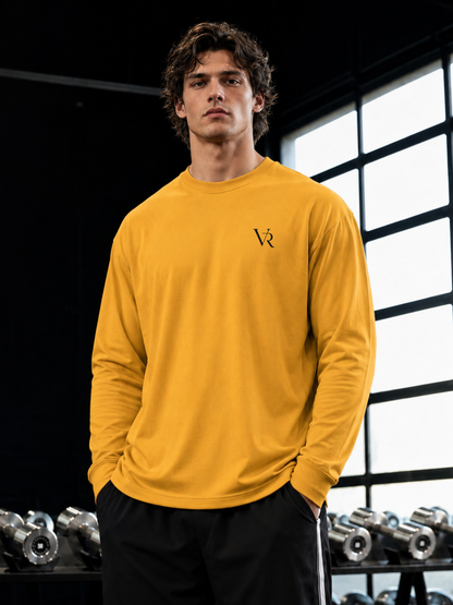 VAIREN Essential Logo Full Sleeve T-Shirt – Deep Honey Yellow