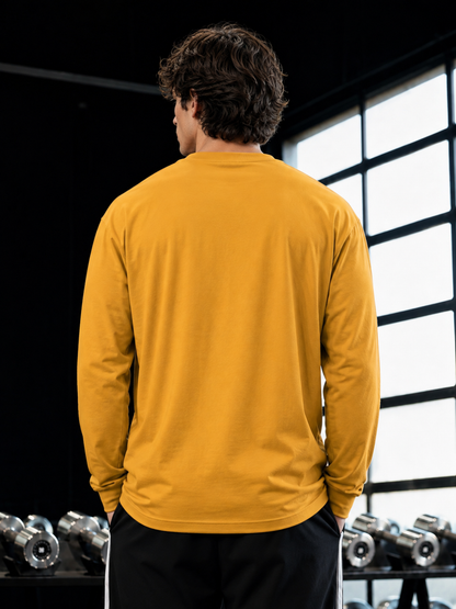 VAIREN Essential Logo Full Sleeve T-Shirt – Deep Honey Yellow