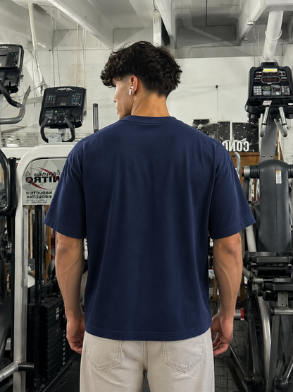 Stronger Than The Storm Oversized T-Shirt – Navy Blue