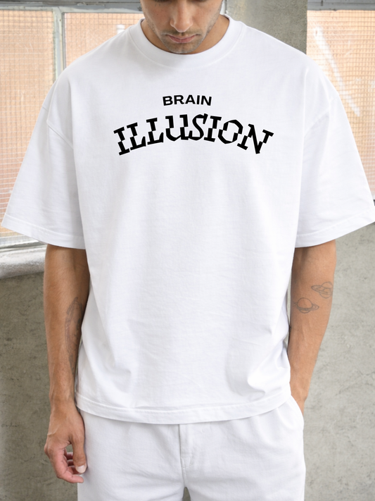 VAIREN "Brain Illusion" Oversized T-Shirt – White