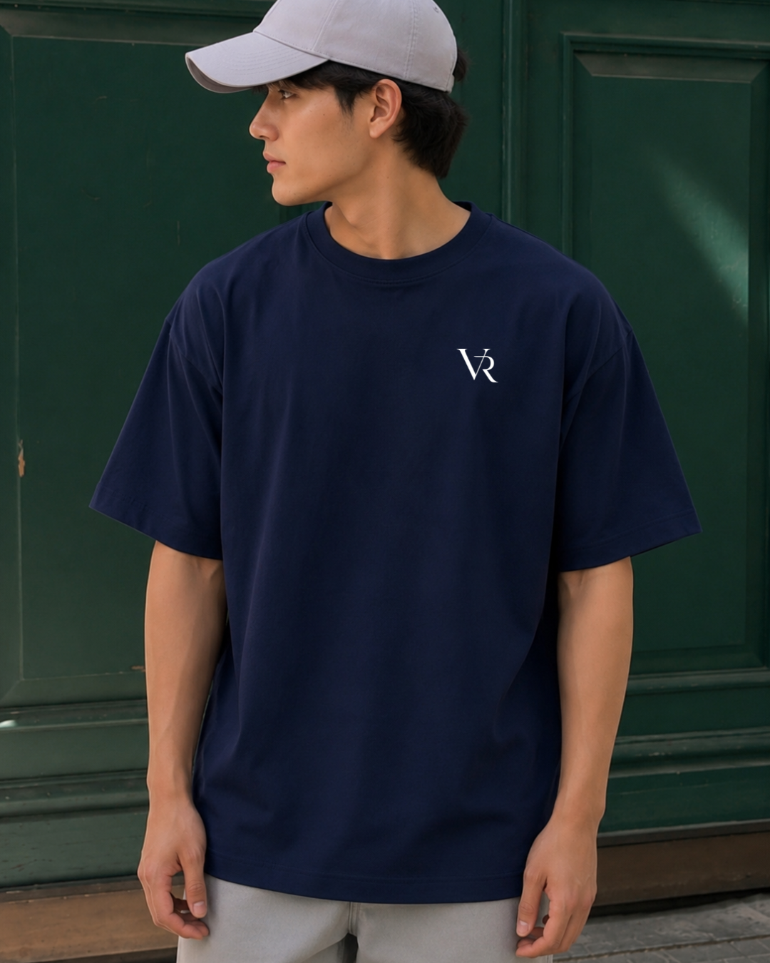 VAIREN VR Monogram Oversized T-Shirt – Midnight Navy
