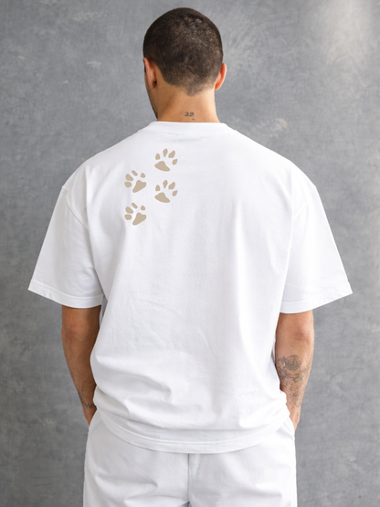 Meowtakeover Oversized Boxy-Fit T-Shirt for Men – White