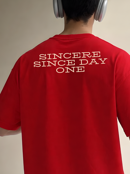Heart Felt Oversized Boxy-Fit T-Shirt for Men – Red