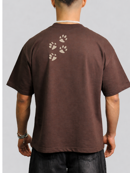 Meowtakeover - Boxy-Fit Brown T-Shirt