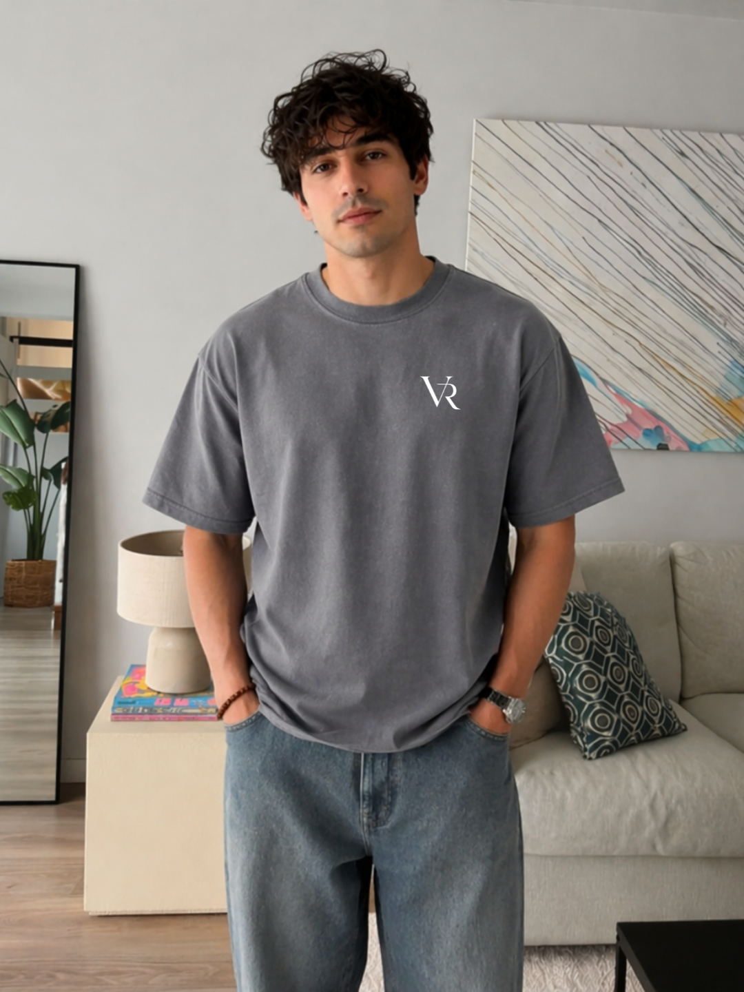 I'm Done Oversized Boxy-Fit T-Shirt for Men – Grey