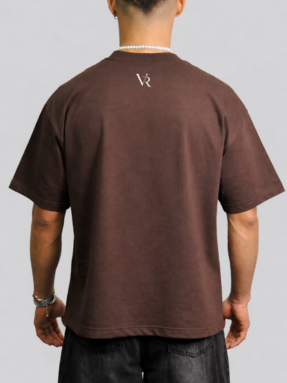 Arachnocentric (spidy) Oversized Boxy-Fit T-Shirt for Men – Brown