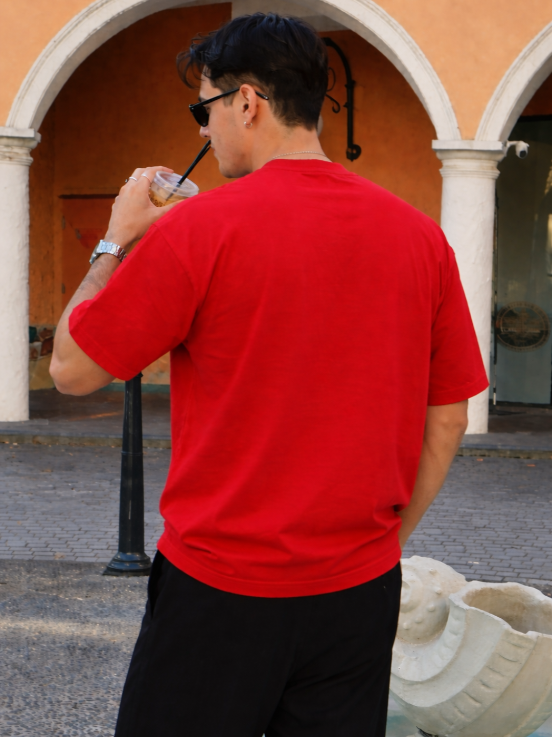 Hunger Oversized Boxy-Fit T-Shirt for Men – Red