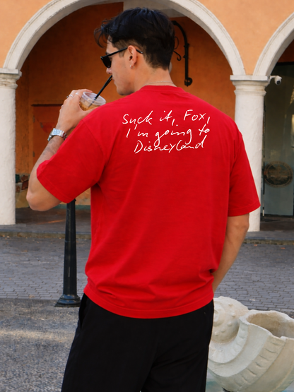 Deadpool Inspired Oversized Boxy-Fit T-Shirt for Men – Red
