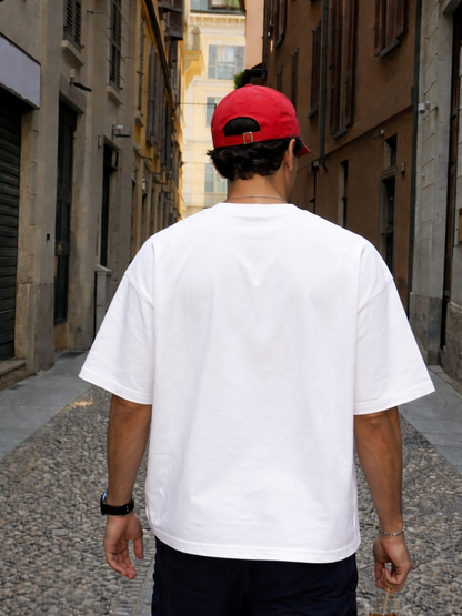 Stronger Than The Storm Oversized Boxy-Fit T-Shirt for Men – White