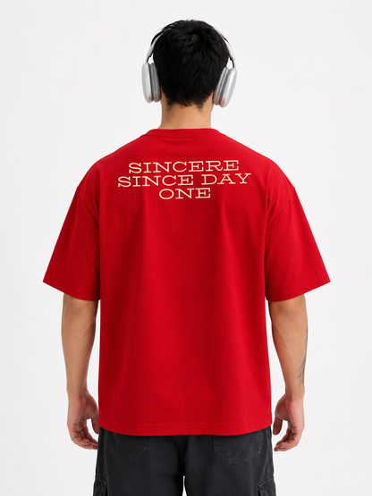 Heart Felt Oversized Boxy-Fit T-Shirt for Men – Red