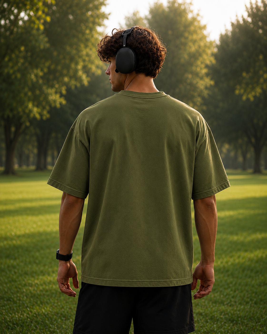 Rage Reset Oversized Boxy-Fit T-Shirt for Men – Olive Green